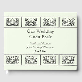 Art Deco Bloemengrens Bruiloft met Bijbelverzen Gastenboek