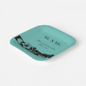  Art Deco Bloemengrens Bruiloft Papieren Bordje (Gebogen)