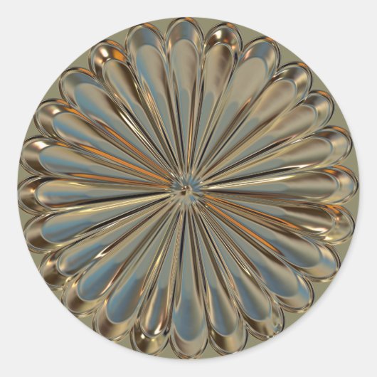 Art deco bloemenmedaillon sticker (Voorkant)