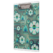 Art deco bloemenmotief  geometrisch groen klembord (Links)
