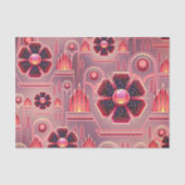 Art deco bloemenmotief  geometrisch roze tissuepapier (Voorkant)