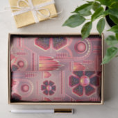 Art deco bloemenmotief geometrisch roze tissuepapier (Geschenk)