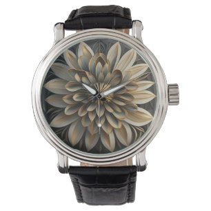 Art Deco bloemenontwerp #3 Horloge