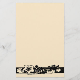 Art Deco Bloemenrand Briefpapier