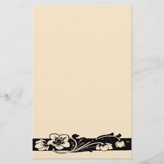  Art Deco Bloemenrand Briefpapier (Voorkant)