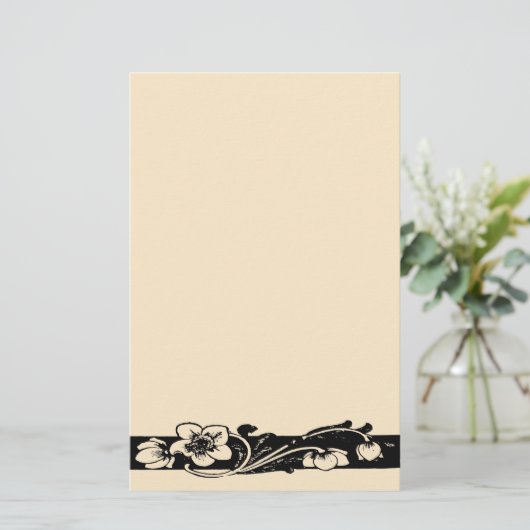  Art Deco Bloemenrand Briefpapier (Staand voorkant)