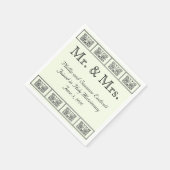 Art Deco Bloemenrandbruiloft Servet (Hoek)