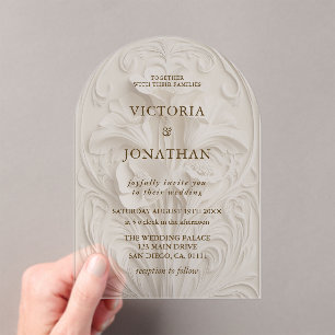 Art Deco bloemensamenkomst Acryl Uitnodigingen