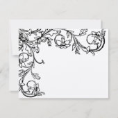 Art Deco  Bloemenwerveling Trouwreceptie Kaart (Achterkant)