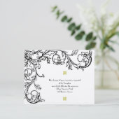 Art Deco  Bloemenwerveling Trouwreceptie Kaart (Staand voorkant)