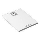 Art Deco bloemige monogram notitieblok (Schuin)