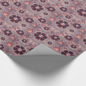 Art deco bloemmotief geometrisch paarse cadeaupapier (Hoek)