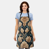 Art Deco Bloemmotief Schort (Gedragen)