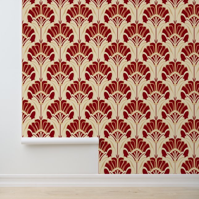 Art Deco bloempatroon Behang (Applicatie)