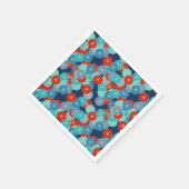 Art Deco-bloempatroon - blauw, turkooizen en rood Servetten (Hoek)