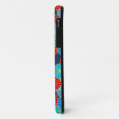 Art Deco bloempatroon - blauw, turquoise en rood Case-Mate iPhone Case (Achterkant/links)