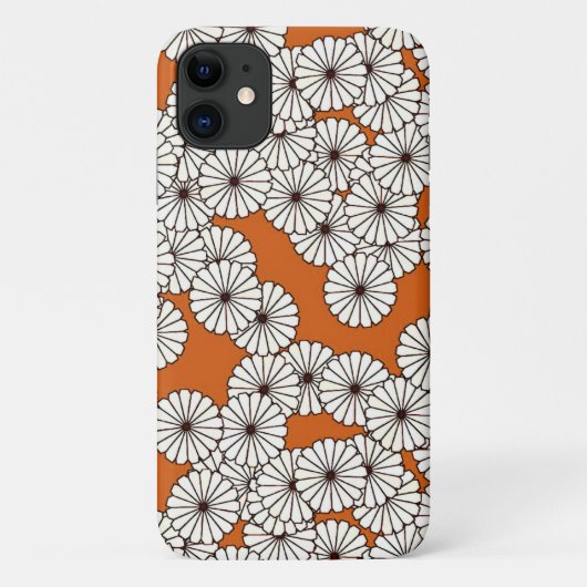 Art Deco bloempatroon - crème op roest Case-Mate iPhone Case (Achterkant)