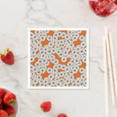 Art Deco bloempatroon - crème op roest Servetten (Insitu)