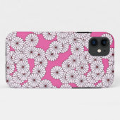 Art Deco bloempatroon - crème op roze Case-Mate iPhone Case (Achterkant (horizontaal))