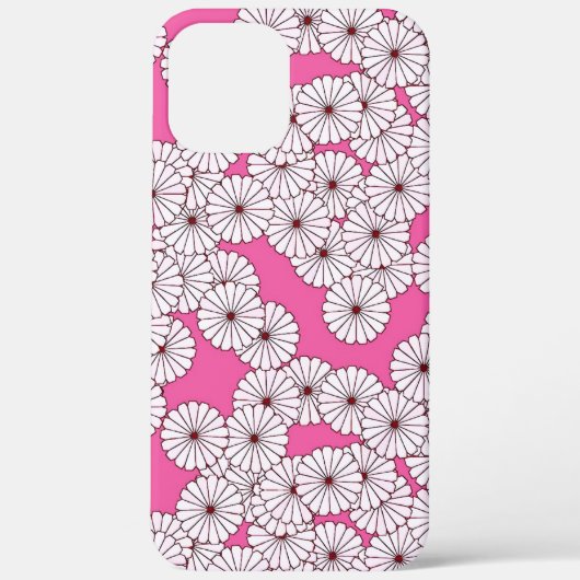Art Deco bloempatroon - crème op roze Case-Mate iPhone Case (Achterkant)