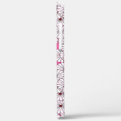 Art Deco bloempatroon - crème op roze Case-Mate iPhone Case (Achterkant / Links)