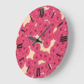 Art Deco-bloempatroon - diepe roze en perziken Grote Klok (Hoek)