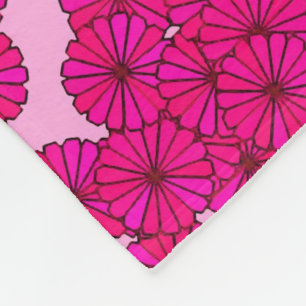 Art Deco bloempatroon - magenta op roze Fleece Deken