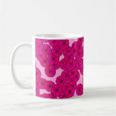 Art Deco bloempatroon - magenta op roze Koffiemok (Links)