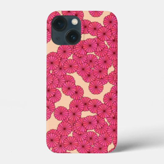 Art Deco bloempatroon - roze en perzik Case-Mate iPhone Case (Achterkant)