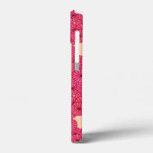 Art Deco bloempatroon - roze en perzik Case-Mate iPhone Case (Achterkant / Links)