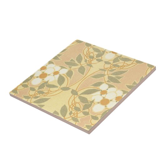 art deco bloempatroon tegeltje (Zijkant)