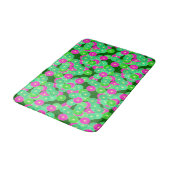 Art Deco bloempatroon - tinten groen, fuchsia Badmat (Gekanteld)