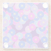 Art Deco-bloempatroon - violet, blauw en paars Glazen Onderzetter (Achterkant)