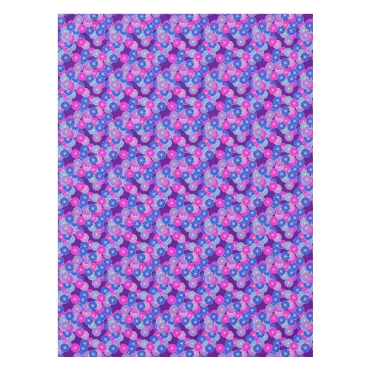 Art Deco-bloempatroon - violet, blauw en paars Tafelkleed (Voorkant)