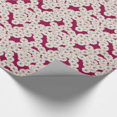 Art Deco-bloempatroon - wit op een kruit Cadeaupapier (Hoek)