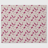 Art Deco-bloempatroon - wit op een kruit Cadeaupapier (Vlak)