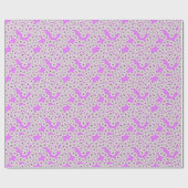 Art Deco bloempatroon - wit op orchidee Cadeaupapier (Vlak)