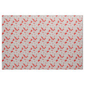 Art Deco-bloempatroon - wit op rood Stof (Yard (91,4 cm))