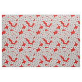 Art Deco-bloempatroon - wit op rood Stof (Fat Quarter)