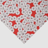 Art Deco-bloempatroon - wit op rood Tissuepapier (Detail)