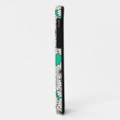Art Deco-bloempatroon - wit op turkooizen Case-Mate iPhone Case (Achterkant/links)