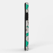 Art Deco-bloempatroon - wit op turkooizen Case-Mate iPhone Case (Achterkant/rechts)