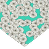 Art Deco-bloempatroon - wit op turkooizen Tafelkleed (Gekanteld)
