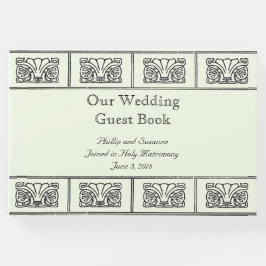 Art Deco Bloemrand Bruiloft met Bijbelverzen Gastenboek