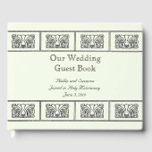 Art Deco Bloemrand Bruiloft met Bijbelverzen Gastenboek (Voorkant)