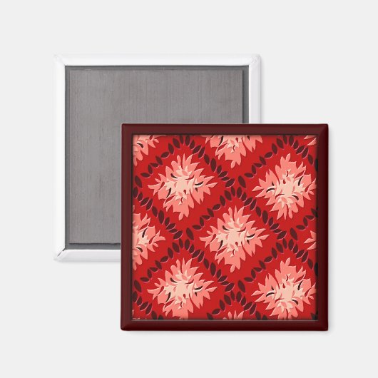 Art Deco Bloemrooster - Rood (magneet) Magneet (Voorkant / Achterkant)
