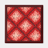 Art Deco Bloemrooster - Rood (magneet) Magneet (Voorkant)