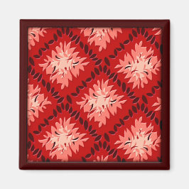 Art Deco Bloemrooster - Rood (magneet) Magneet