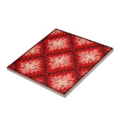 Art Deco Bloemrooster - Rood Tegeltje (Zijkant)