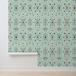 Art Deco Bloom: Mint Geometrisch Bloemenpatroon Behang<br><div class="desc">Omarm de elegantie van de Jazz Age met dit prachtige Art Deco-geïnspireerde patroon. Fijne geometrische bloemen en zonnestralen in crème, donkerbruin en hints van oranje dans over een rustgevende mintgroene achtergrond. Dit verfijnde ontwerp combineert de symmetrie en glamour van Art Deco met een fris, modern kleurenpalet, ideaal om een vleugje...</div>